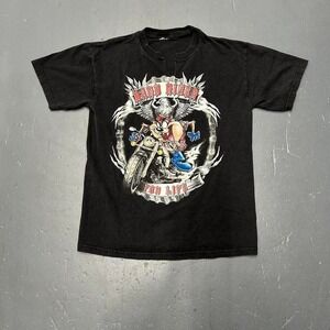 Vintage 90s Taz Tasmanian devil looney tunes big print motorcycle biker Tshirt